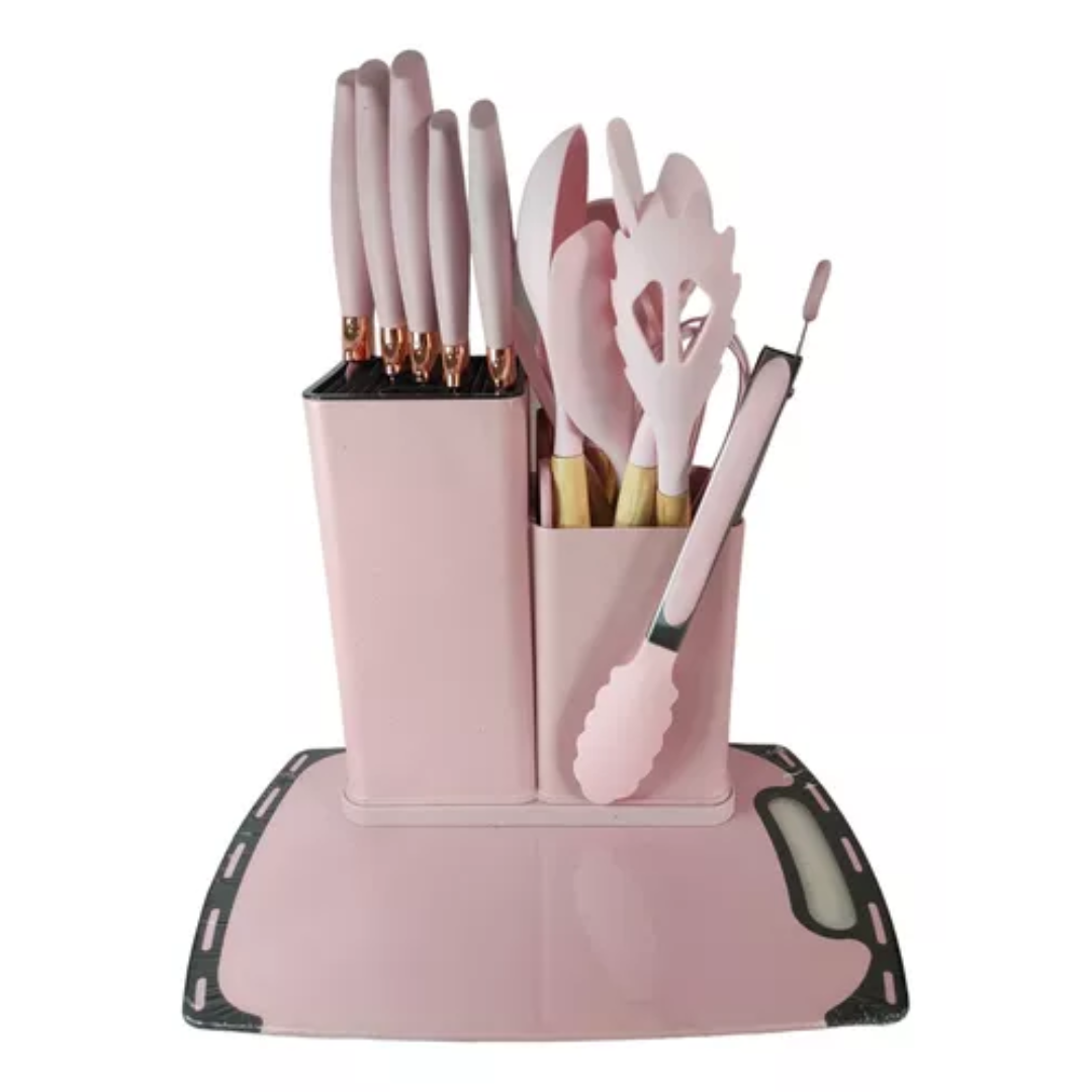 Set Utensilios Cocina Madera Silicona